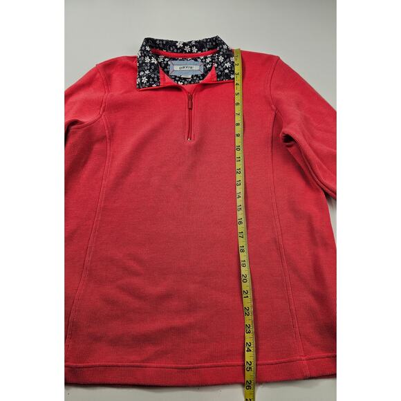 Orvis womens size L large hot pink 1/4 zip knit sweater pullover winter casual ^ - Picture 7 of 7